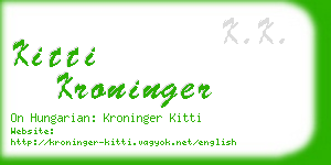 kitti kroninger business card